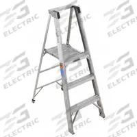 WERNER Platform Stepladder: 3 ft Ladder Size, Aluminum, 300 lb Load Capacity, 15 lb Wt (MPN P373). Key specifications — Brand: WERNER; Included Features: Guard Rail.