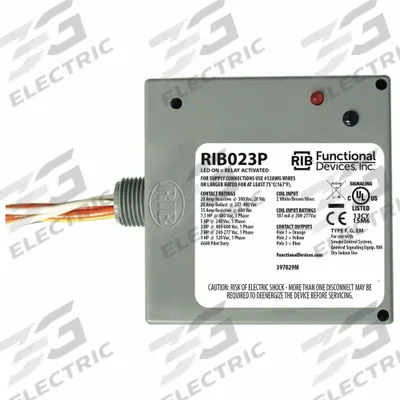 RIB Enclosed Pre-Wired Relay: 20 A Rating, 3PST-NO - General Purpose Power Relays