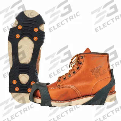 TREX BY ERGODYNE Traction Device: Ice Cleats, 16 to 18 1/2 For Shoe Size, 8 Spikes Per Shoe - Studded Full-Sole Traction Devices