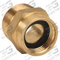 MOON AMERICAN Fire Hose Adapter: 3/4 in_1 in Compatible Pipe Size, GH X NPT, Straight, Brass, Hex (MPN 356-0751061). Key specifications — attr660750: GH X NPT; attr660755: 3/4 in x 1 in.