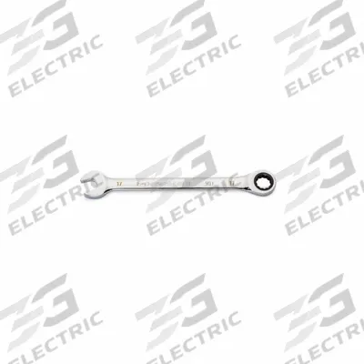 GEARWRENCH Combination Ratcheting Wrench: Alloy Steel, Full Polish Chrome, 17 mm Head Size - SAE 12-Point Ratcheting Combination Wrenches