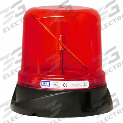 ECCO Rotating Beacon: Rotating Beacon, Red, 5 11/16 in Overall Ht, LED - Vehicle Rotating Beacons