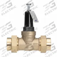 WILKINS Water Pressure Reducing Valve: FNPT x FNPT, 1 in Pipe Size, Cast Bronze, 25 psi to 75 psi (MPN 1-20XLDU). Key specifications — Brand: WILKINS; Union Type: Double Union; Low-Lead Compliance: Low-Lead Compliant.
