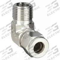 PARKER Compression Fitting Elbow: 1/2 in OD x 1/2 in Pipe Fitting Size, Compression x MNPT (MPN 8MSEL8N-316). Key specifications — Compatible Fitting Brands: Parker A-LOK; Brand: PARKER.