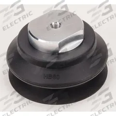 SMC Vacuum Pad Assembly: Bellows, M8x1.25, 80 mm Pad Dia, Fluoro Rubber, Black with Green Mark, 60A (MPN ZPT80HBF-B8). Key specifications — attr1019101: ZPT80HBF-B8; attr1019103: SMC; attr1019107: 60A.