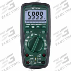 EXTECH Digital Multimeter: TRMS, CAT III 1000V/CAT IV 600V, 1,000 V Max AC Volt Measurement, IP67 (MPN EX520A-NIST). Key specifications — Instrument Counts: 4,000; Brand: EXTECH; Calibration Certificate Included: Included.