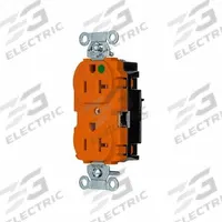 HUBBELL Receptacle: Hospital Grade, Duplex, 5-20R, Orange, 125V AC, 20 A, 2 Pole / 3 Wire (MPN 8300STO)