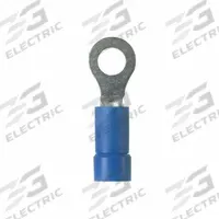 PANDUIT Ring Terminal: Blue, Vinyl Insulation, 1/4 in Stud Size, 16 AWG to 14 AWG Wire Sizes, 600 V (MPN PV14-14R-M). Key specifications — attr1308027: PANDUIT; attr1356513: PV14; attr1356587: Funnel Entry.
