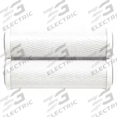 GE Water Filter Cartridge: 0.5 micron, 1 gpm, 900 gal, 9 3/4 in Overall Ht, Carbon, 2 PK (MPN FX12P). Key specifications — Reduces: Arsenic; Filter Media: Carbon.