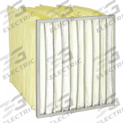 GRAINGER Pocket Air Filter: 24 in x 24 in x 22 in, MERV 14, Yellow, Synthetic - MERV 14 Pocket Air Filters