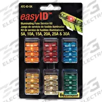 BUSSMANN Fuse Kit: Includes Series ATC-ID, Automotive Fuses, 5 A – 30 A Range (MPN ATC-ID-SK). Key specifications — Fuse Series Included: ATC-ID; Tool Included: None; Brand: BUSSMANN.