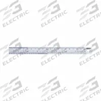INSIZE Steel Rule: 7110-200, 8 in / 200 mm, 0.04 in Thick, Clear, Black, Rigid, Square Edge, Pouch. Key specifications — attr939978: 1/16 in; attr944136: Pouch; attr934745: INSIZE; attr944504: Outside Read; attr944508: Horizontal; attr944509: Clear; attr939993: Decimal; attr986193: Etched.
