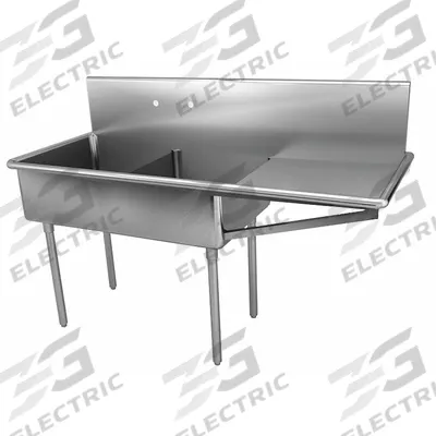 JUST MANUFACTURING Scullery Sink: 2 Bowls, 44 in Overall Ht, 73 1/2 in Overall Lg - Two-Bowl Freestanding Kitchen & Bar Sinks without Faucets