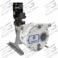 GRACO Peristaltic Pump: Three Ph, 120/240 V AC, 3 hp, Buna-N Hose, 8 1/8 in Hose Dia, Aluminum, Adj (MPN 19D081). Key specifications — Hose Material: Buna-N; Brand: GRACO; Connections: 2" Tri-Clamp.
