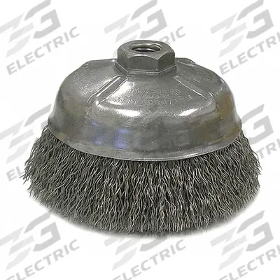 WEILER Cup Brush: Crimped Steel, 5 in Dia, 0.014 in Fill Dia - Light-Cleaning Brushes for Carbon Steel