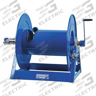 COXREELS Hand Crank Hose Reel: 75 ft (1 1/2 in I.D.), 24 in L x 30 7/8 in W x 26 in H - Standard Multipurpose Hand-Crank Hose Reels with Gooseneck