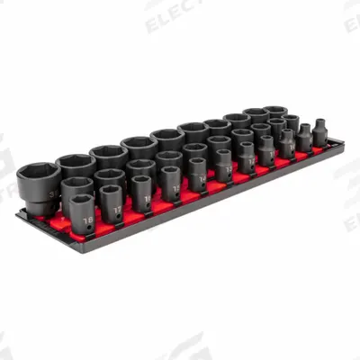 TEKTON Impact Socket Set: 1/2 in Drive Size, Small Set (0-50 pieces) Set Size - Metric Impact Socket Sets