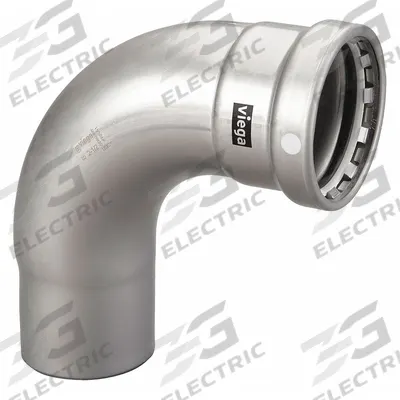 VIEGA MEGAPRESS Crimp Elbow Fitting: 3 in Pipe x 3 in CTS Size, Press-fit, Steel - Steel Press Pipe Fittings