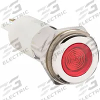 APPROVED VENDOR Flush Panel Light: 12 mm Panel Mounting Hole Dia, LED, Red, Flush Head, H12 (MPN 24M132). Key specifications — Brand: APPROVED VENDOR; Electrical Connection: 0.11 Male Quick Disconnect.