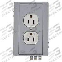 HUBBELL DIN Rail Receptacle: Duplex, 5-15, Gray, 125V AC, 15 A, 2 Pole / 3 Wire (MPN DRUB15)