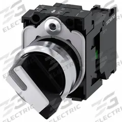 SIEMENS Selector Switch: 22 mm Panel Mounting Size, 2 Positions, Short Lever, 1NO (MPN 3SU11502BF601BA0). Key specifications — AC Contact Rating: 10 A @ 500 V; Action: Maintained/Maintained; Cam: No Cam Included; DC Contact Rating: 5 A @ 500 V; Hazardous Location Specification: Not Rated; Operator Head Material: Plastic; Operator Head Type: Short-Handled Knob; Operator Illumination: Illuminated.
