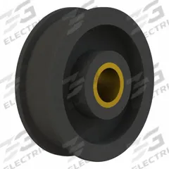 BREWER MACHINE & GEAR Flat Belt Idler Pulley: 1/2 in Bore, 1.375 in OD, Cast Iron, Bushing Bearing (MPN POO). Key specifications — Bearing Type: Bushing; Brand: BREWER MACHINE & GEAR.