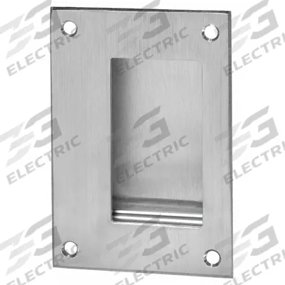 ROCKWOOD Recessed Pull Handle: Threaded Holes, Stainless Steel, Silver, Tray - Rectangular Recessed Pull Handles