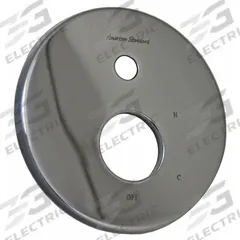 AMERICAN STANDARD Escutcheon with Diverter: Circle Trim Plate, Polished Chrome Finish (MPN A950842-0020A). Key specifications — attr1163972: Serin Shower Faucets With Diverters; attr1163979: AMERICAN STANDARD; attr1163973: Escutcheon W/Diverter; attr1163983: Circle; attr1226561: Chrome.