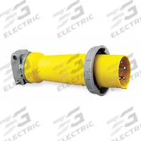 HUBBELL Pin and Sleeve Plug: Yellow, 120/208V AC, Three Phase, 100 A, 3 Pole, 5 Wire, IEC Grounding (MPN M5100P9). Key specifications — Brand: HUBBELL.