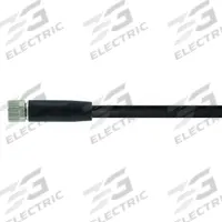 Cordset: M8 Female Straight X Bare Wire, 3 Pins, Black, PVC, 7.5 m Cable Lg, 24 AWG Wire Size (MPN 7000-08041-6100750). Key specifications — Cable Jacket Color: Black; End 1 Mounting Orientation: Straight; End 1 Gender: Female; End 1 Connection Type: M8; Cable Jacket Material: PVC; Brand: MURRELEKTRONIK; IP Rating: IP65; End 2 Connection Type: Bare Wire.