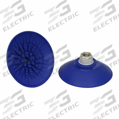 SCHMALZ Vacuum Pad Assembly: Flat, G1/4 in, 110 mm Pad Dia, NBR, Blue, 60 A, 41 mm Pad Ht - Flat Type Automotive Industry Vacuum Pad Assemblies