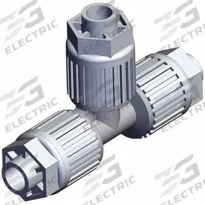 SMC High Purity Fitting: 3/8 in OD x 3/8 in OD x 3/8 in OD Size - PFA Compression Tube Fittings