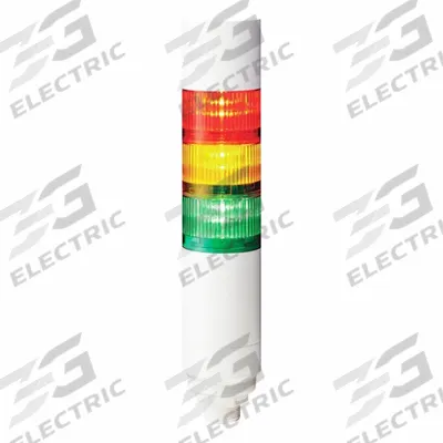 PATLITE Tower Light Assembly: 3 Tier, Sounder Tier Included, IP65, Amber/Green/Red - Three-Tier Tower Light Assemblies