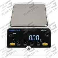 ADAM EQUIPMENT Compact Bench Scale: 2,600 g Capacity, 0.01 g Readability, 0.01 g Repeatability, ABS (MPN LTB2602e). Key specifications — Brand: ADAM EQUIPMENT; Display Type: LCD.