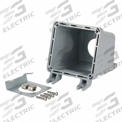LEVITON Back Box: For IEC 60309 Pin & Sleeve Devices, 60 A, 1.5 in, Dead End Hub - Back Boxes