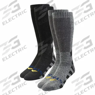 STABIL Socks: Crew, Unisex, Black/Gray - Heavy-Duty Work Socks