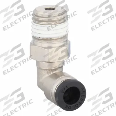 PARKER Push-Fit Elbow Fitting: 1/4 in OD x 1/4 in Pipe Size, Push-to-Connect x MNPTF - Nickel-Plated Brass Tube Fittings