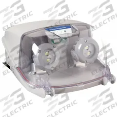 Emergency Light: 6.6 W Lamp Watt, 11 W Emergency Watt, 120 to 347V AC, 2 Lamp Heads, Plastic, Gray (MPN EXTL SP640L UVOLT LTP SDRT). Key specifications — Input Voltage: 120 to 347V AC; Housing Material: Plastic; Mounting Type: Surface; Housing Color: Gray; Lighting Technology: LED; CA Title 20 Compliant: Yes; Environmental Rating: Wet Location Rated; Remote Capable: Yes.