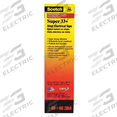 3M Electrical Tape: 3/4 in Wd, 6 5/8 yd Lg, 7 mil Thick, Vinyl, Rubber - General Purpose Electrical Tape