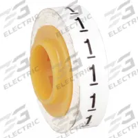 3M Wire Marker Tape Refill: 1, Black on White, 576 Labels, Polyester Film, -40°F to 250°F (MPN SDR-1). Key specifications — Legend: 1; Label Material: Polyester Film; Brand: 3M; Color: Black on White.