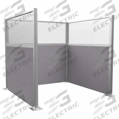 VERSARE Cubicle Wall: 72 in Overall Ht, 72 in Overall Wd, 6 Panels, Cloud Gray - Modular Cubicle Walls