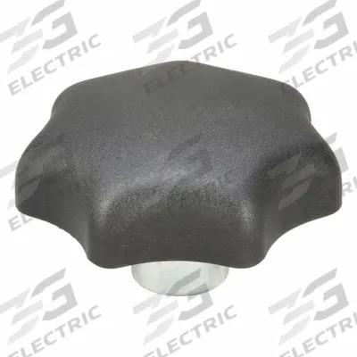 KIPP Hand Knob: 7 Point, Plastic w/ Steel Thread, 1/2"-13 Thread, 22 mm Thread Lg - 7-Arm Knobs with Threaded Hole