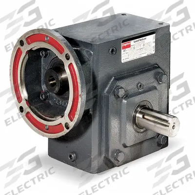 Dayton Speed Reducer: 20:1, 88 RPM, 2 hp Input Max, 1204 in-lb Output Max, Keyed - Direct-Drive Right-Angle Speed Reducers