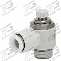 SMC Speed Control Valve: Elbow Fitting, Screw, 1/2 in Valve Body Size, 12 mm Threaded, Meter Out (MPN AS4201FG-04-12S). Key specifications — attr947203: Stainless Steel; attr947205: SMC.