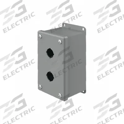 HOFFMAN Push Button Enclosure: 22mm, 2 Holes, Carbon Steel - Enclosures for 22mm Operators