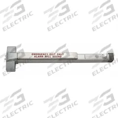PDQ Exit Device: 36 in Max Door Wd, Chrome (MPN 6300R-626-AL). Key specifications — Product Type: Exit Device; Ligature Resistance: Not Ligature-Resistant; Brand: PDQ; Exit Device Type: Rim; Outside Trim Type: Not Included; Exit Bar Style: Touchbar; ADA Compliant: Yes.