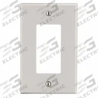HUBBELL Wall Plate: Decorator-Rocker, 1 Gang, Almond, Midsize Size (MPN PJ26LA). Key specifications — Brand: HUBBELL; Material: Polycarbonate.