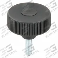 Hand Knob: Knurled, Plastic w/ Steel Thread, M12 Thread, 30 mm Thread Lg, 63 mm Dia, Gray (MPN K0260.5312X30). Key specifications — Brand: KIPP; Color: Gray.