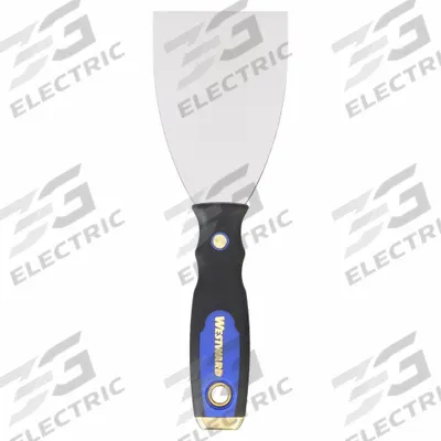 WESTWARD Putty Knife: Bld. Mat. Carbon Steel, Hdl. Mat. Plastic/Rubber/Steel - Standard Scrapers