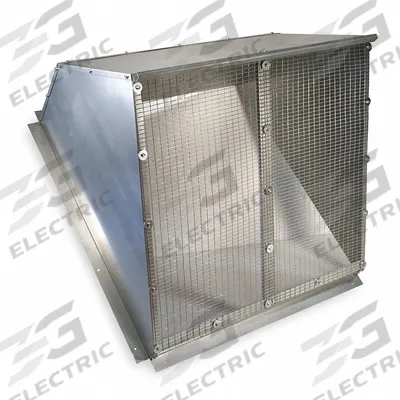 Dayton Weatherhood: Steel, For 36 in Blade Dia, 18 ga Thick - Weather Hoods for Wall-Mount Ventilation Fans